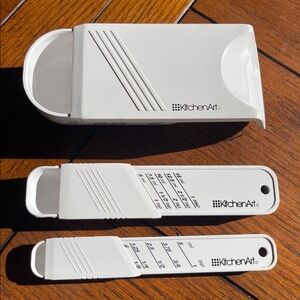 KitchenArt Adjustable Measuring Cup & Two Spoons 3 Piece Set Bundle Set